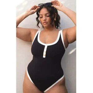 Show Me Your Mumu Coastal One Piece in Captain Colorblock Black White